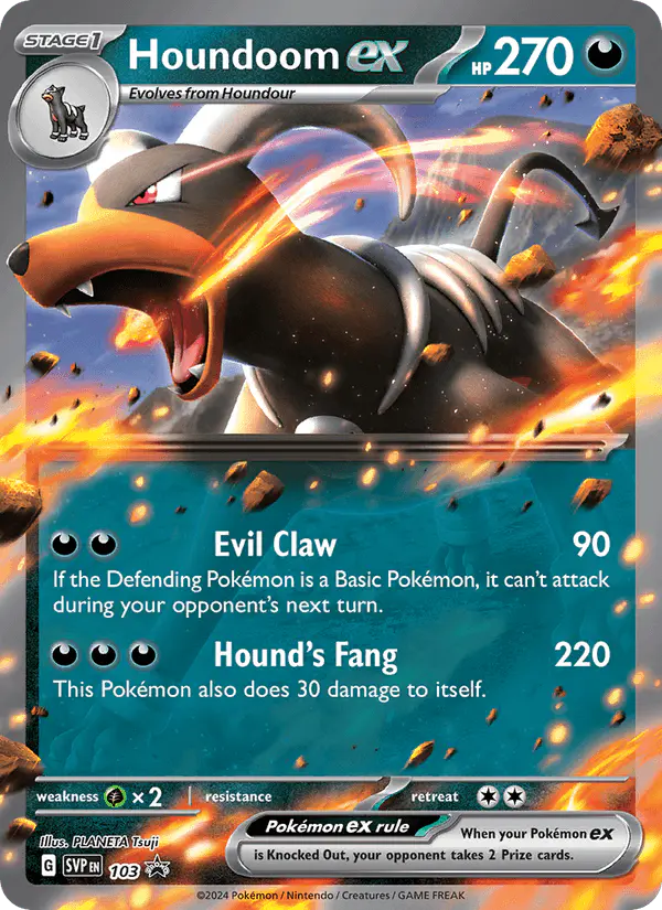 Carta Houndoom ex #103 de SVP Black Star Promos