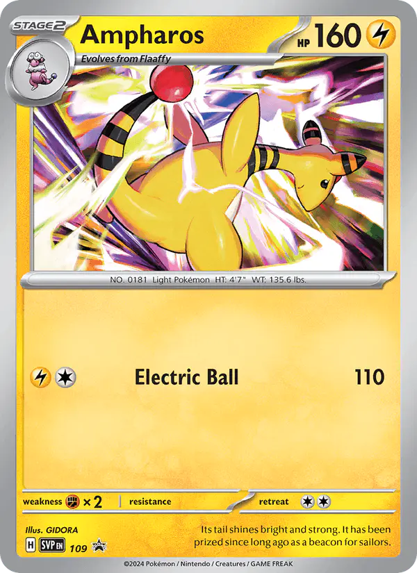 Carta Ampharos #109 de SVP Black Star Promos