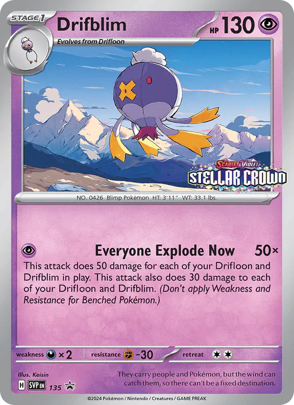 Carta Drifblim #135 de SVP Black Star Promos
