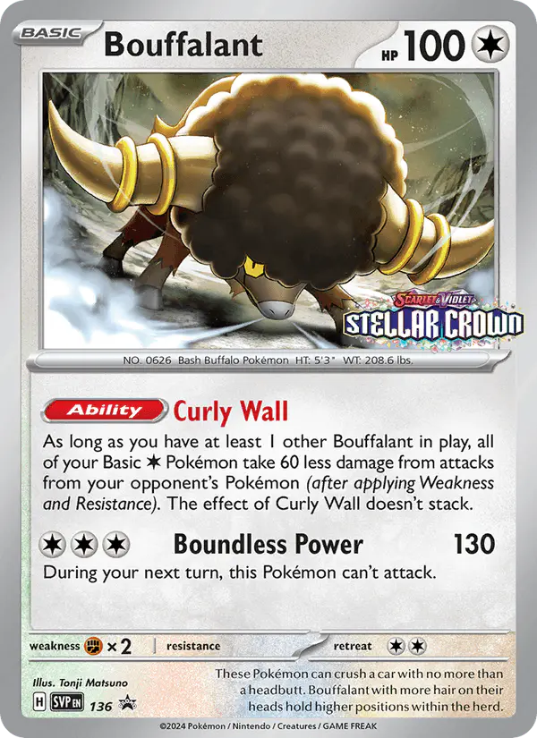 Carta Bouffalant #136 de SVP Black Star Promos