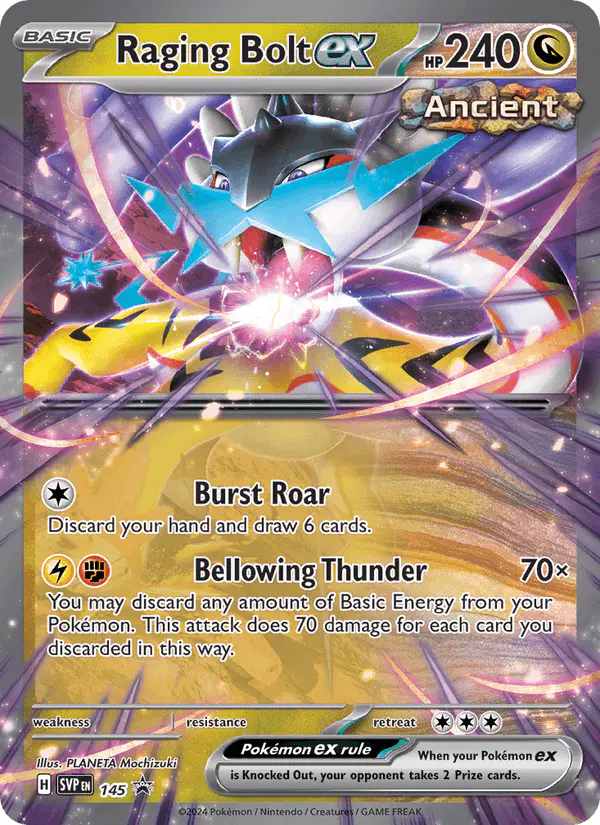 Carta Raging Bolt ex #145 de SVP Black Star Promos