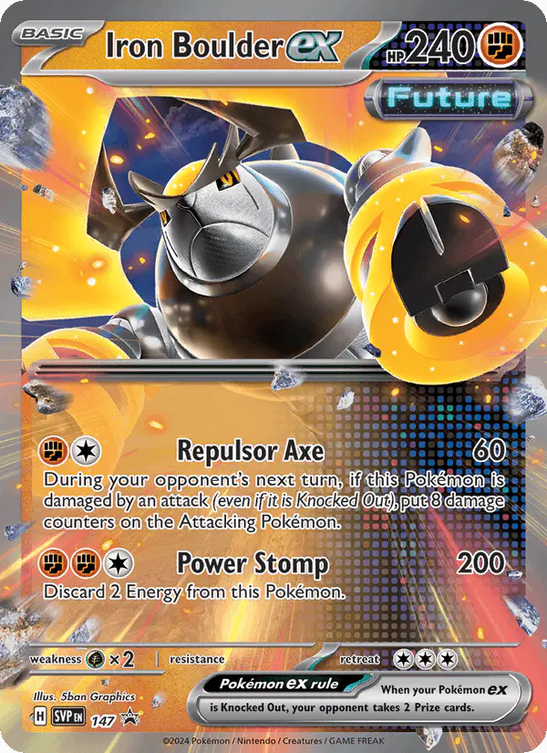 Carta Iron Boulder ex #147 de SVP Black Star Promos