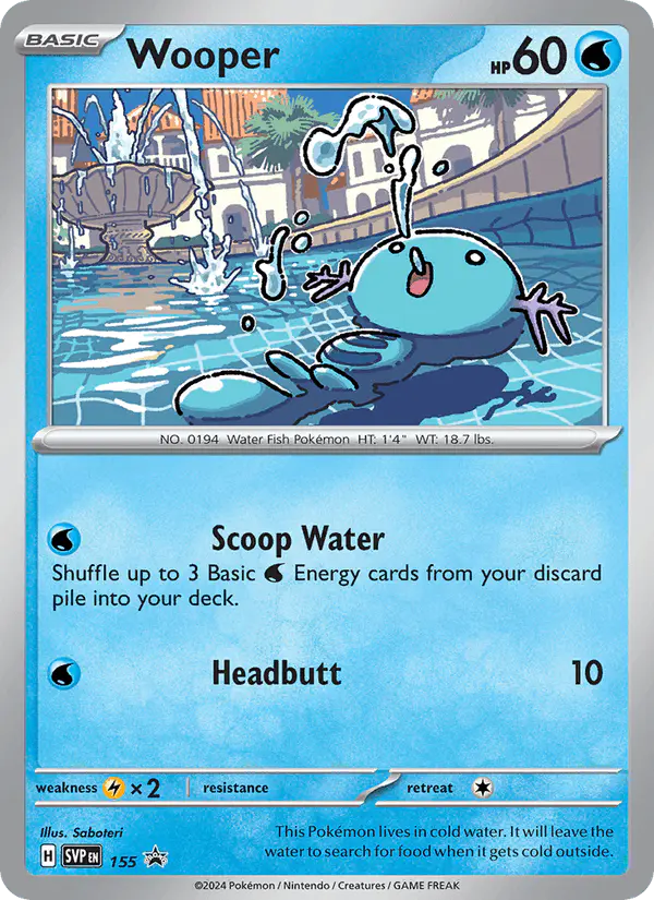 Carta Wooper #155 de SVP Black Star Promos