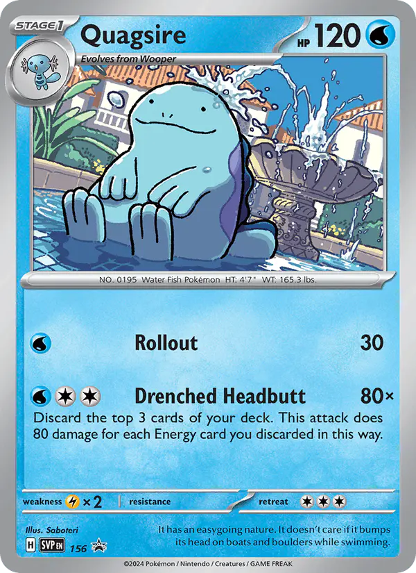 Carta Quagsire #156 de SVP Black Star Promos