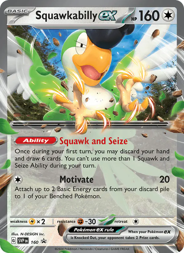 Carta Squawkabilly ex #160 de SVP Black Star Promos
