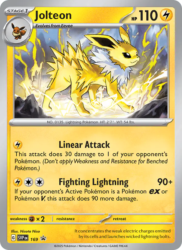 Carta Jolteon #169 de SVP Black Star Promos