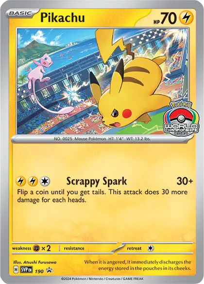 Carta Pikachu #190 de SVP Black Star Promos
