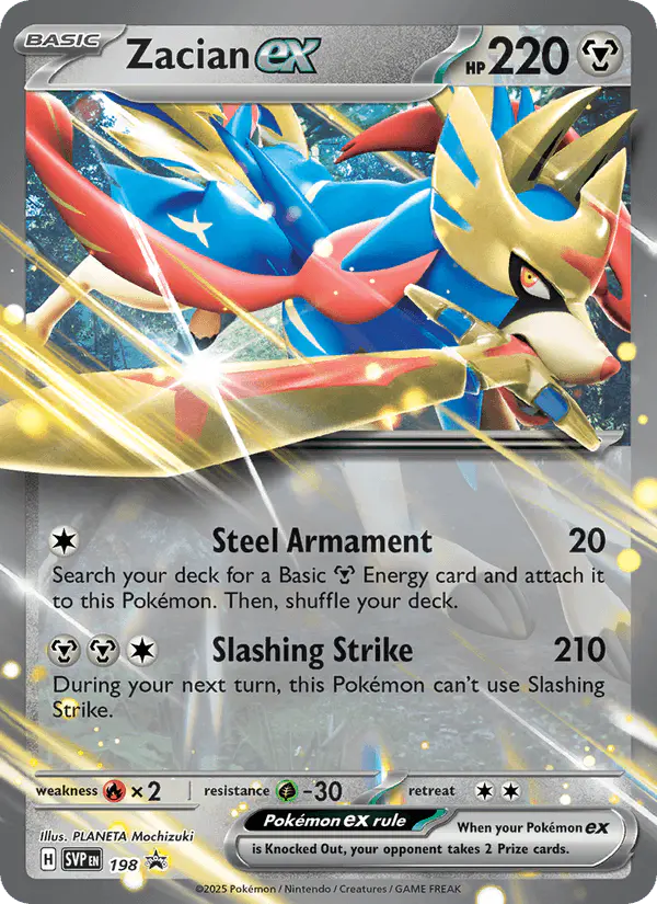 Carta Zacian ex #198 de SVP Black Star Promos