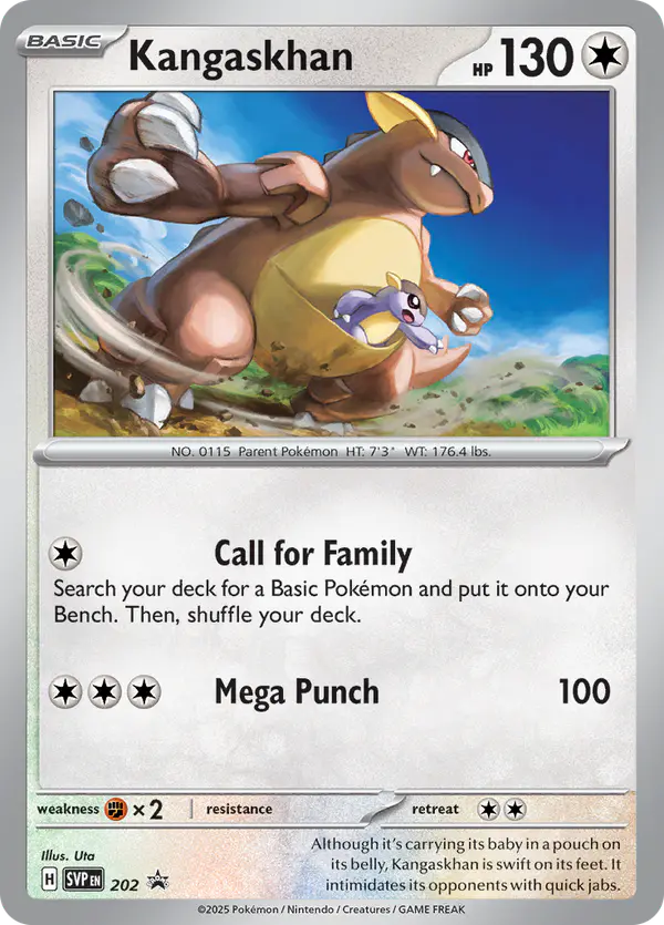 Carta Kangaskhan #202 de SVP Black Star Promos