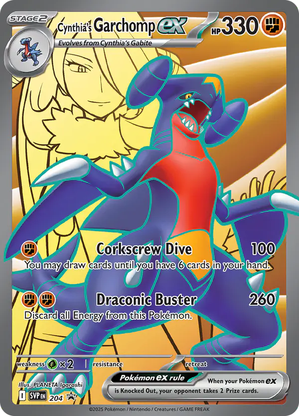 Carta Cynthia's Garchomp ex #204 de SVP Black Star Promos