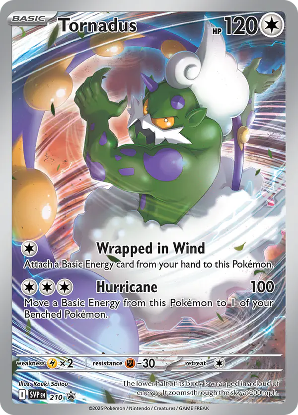 Carta Tornadus #210 de SVP Black Star Promos