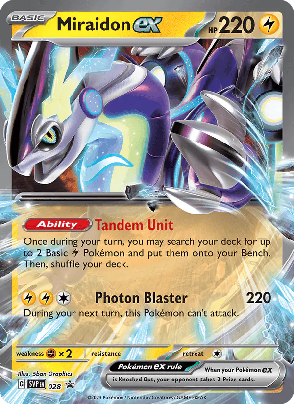 Carta Miraidon ex #28 de SVP Black Star Promos