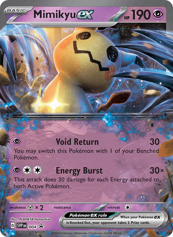 Carta Mimikyu ex #4 de SVP Black Star Promos
