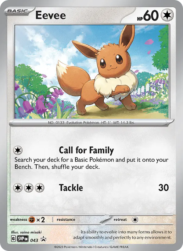 Carta Eevee #43 de SVP Black Star Promos