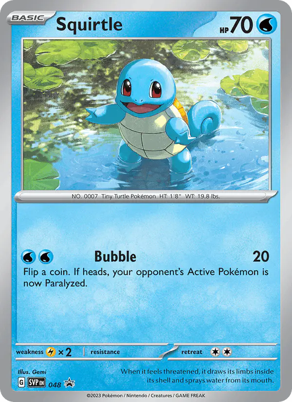 Carta Squirtle #48 de SVP Black Star Promos