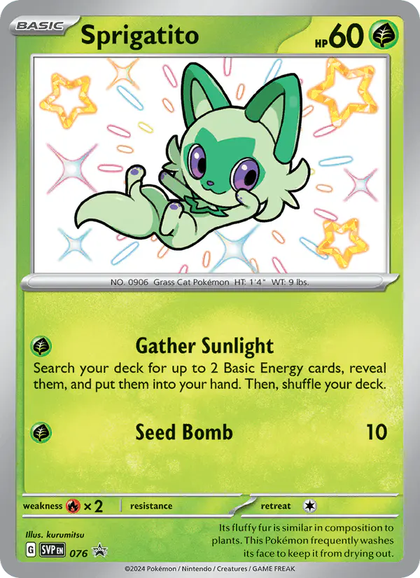 Carta Sprigatito #76 de SVP Black Star Promos