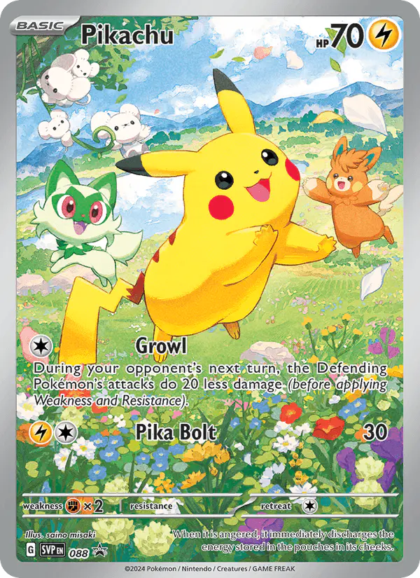Carta Pikachu #88 de SVP Black Star Promos