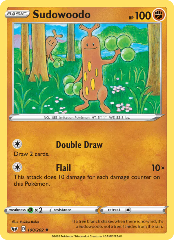 Carta Sudowoodo 100/202 de Sword & Shield