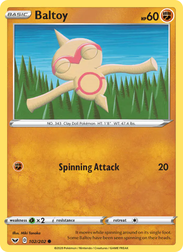 Carta Baltoy 102/202 de Sword & Shield