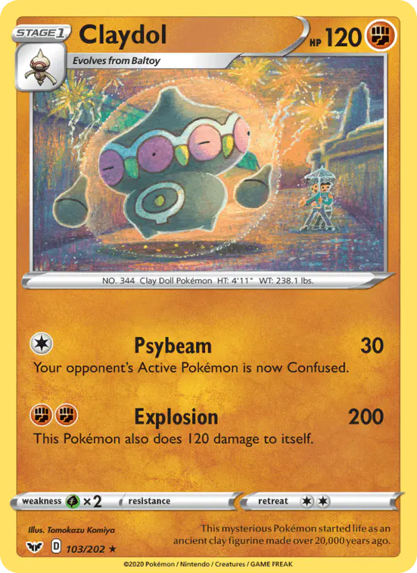 Carta Claydol 103/202 de Sword & Shield