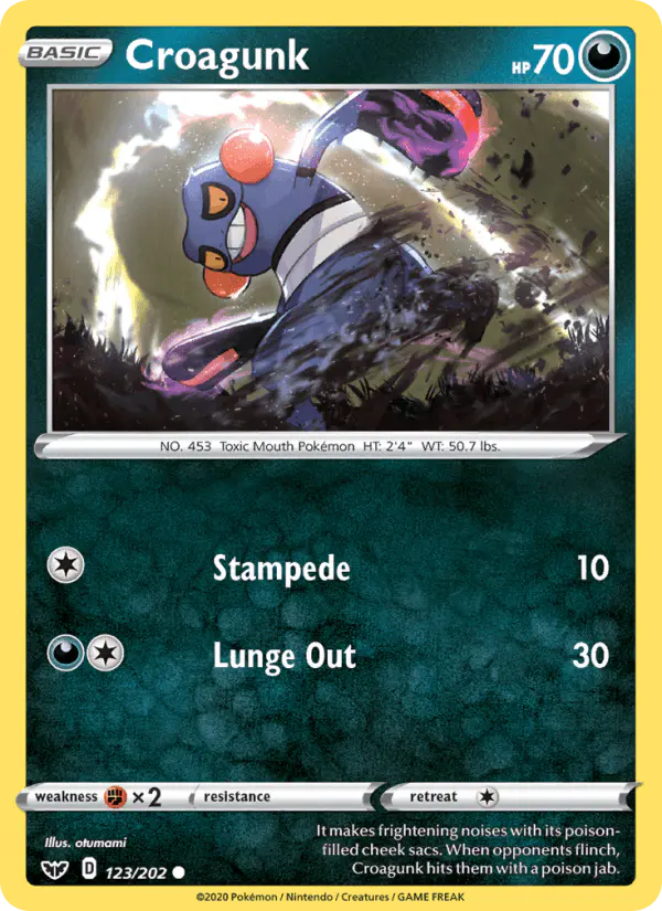 Carta Croagunk 123/202 de Sword & Shield