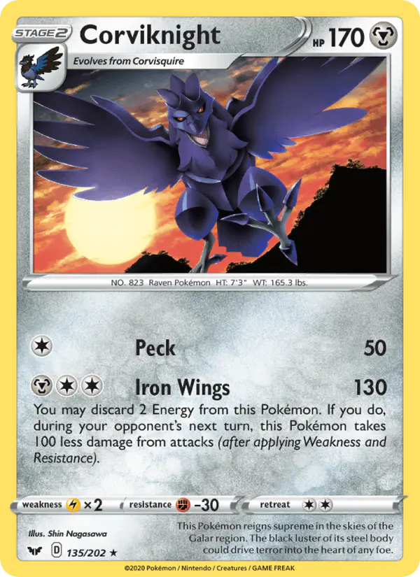 Carta Corviknight 135/202 de Sword & Shield