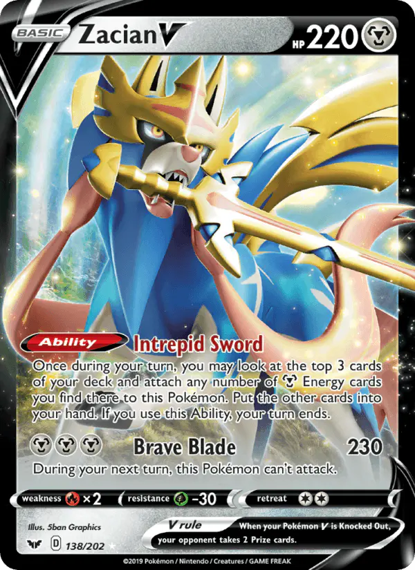 Carta Zacian V 138/202 de Sword & Shield