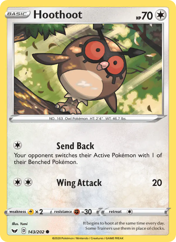 Carta Hoothoot 143/202 de Sword & Shield