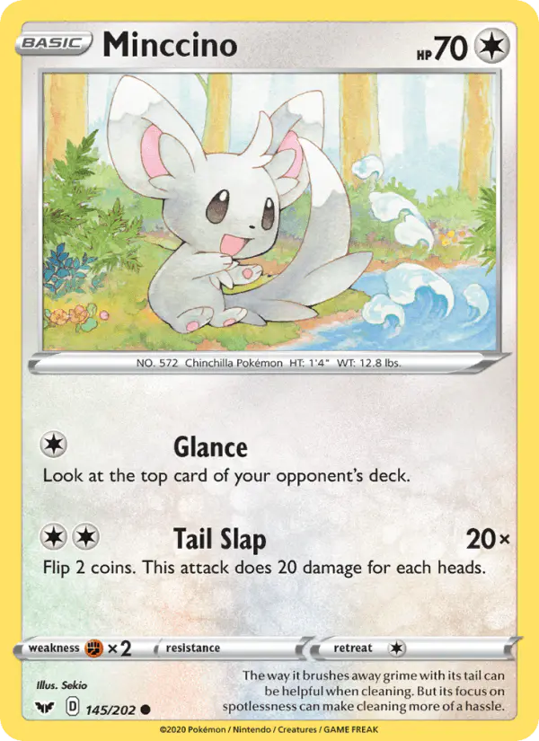 Carta Minccino 145/202 de Sword & Shield