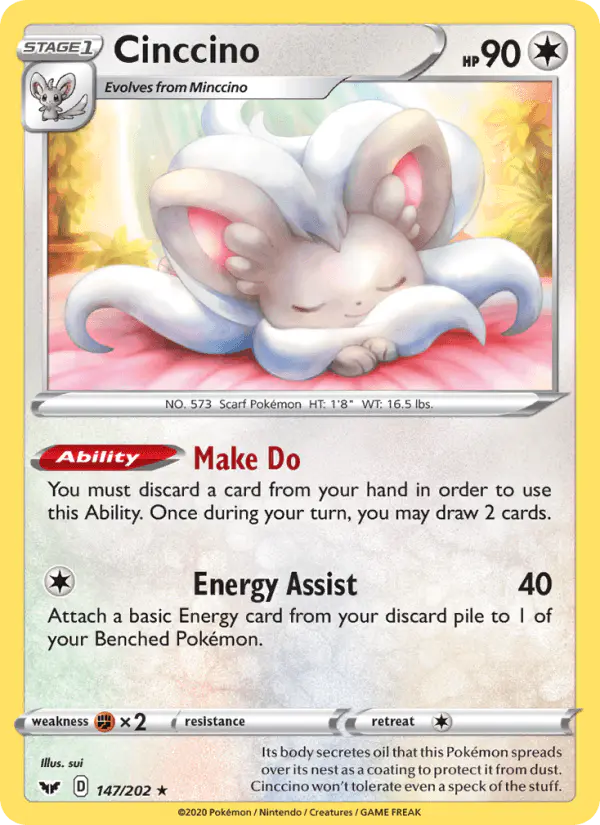 Carta Cinccino 147/202 de Sword & Shield