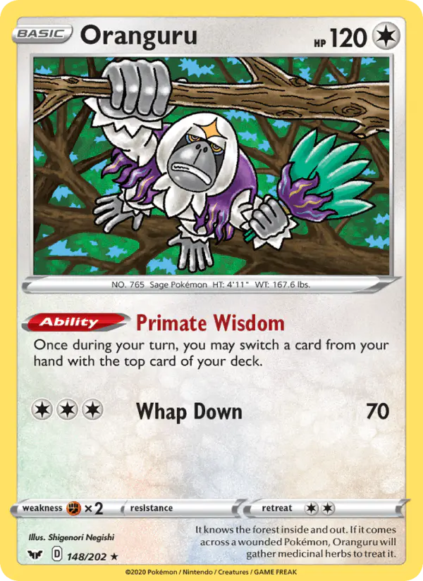 Carta Oranguru 148/202 de Sword & Shield