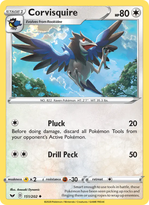 Carta Corvisquire 151/202 de Sword & Shield