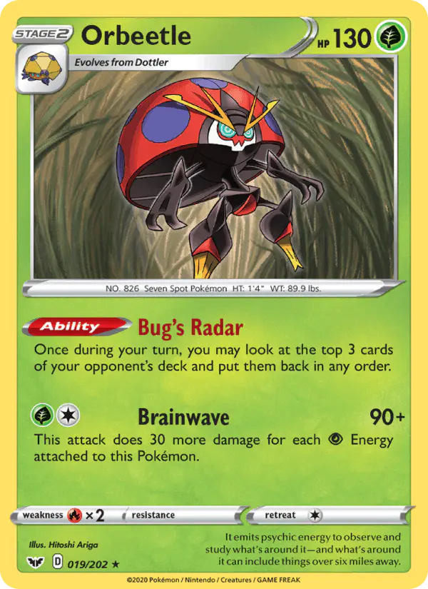 Carta Orbeetle 019/202 de Sword & Shield