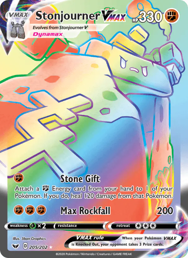 Carta Stonjourner VMAX 205/202 de Sword & Shield