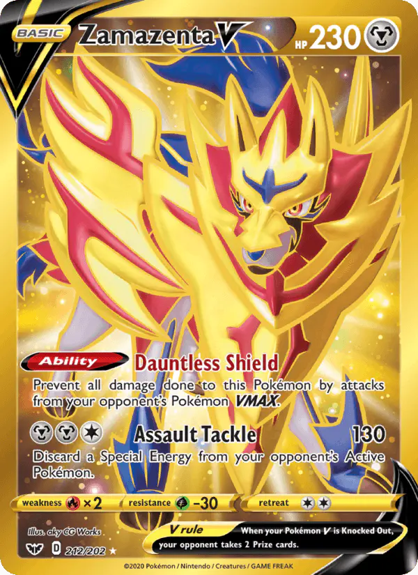 Carta Zamazenta V 212/202 de Sword & Shield