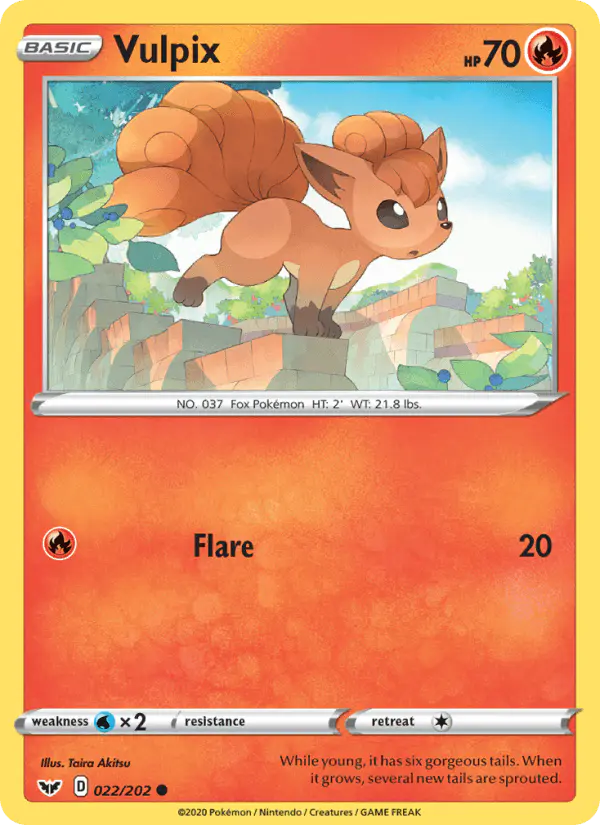 Carta Vulpix 022/202 de Sword & Shield