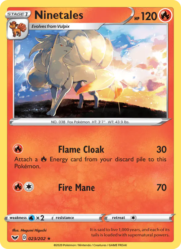 Carta Ninetales 023/202 de Sword & Shield