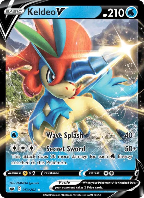 Carta Keldeo V 053/202 de Sword & Shield