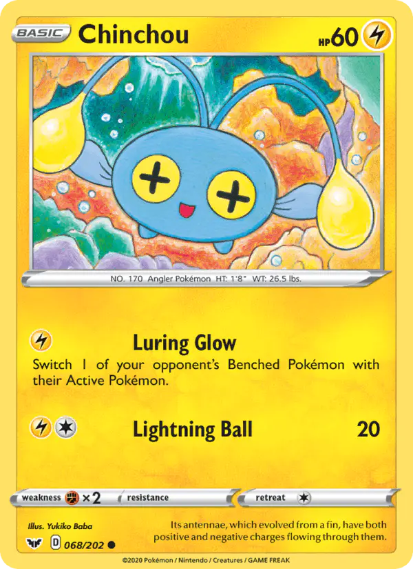 Carta Chinchou 068/202 de Sword & Shield