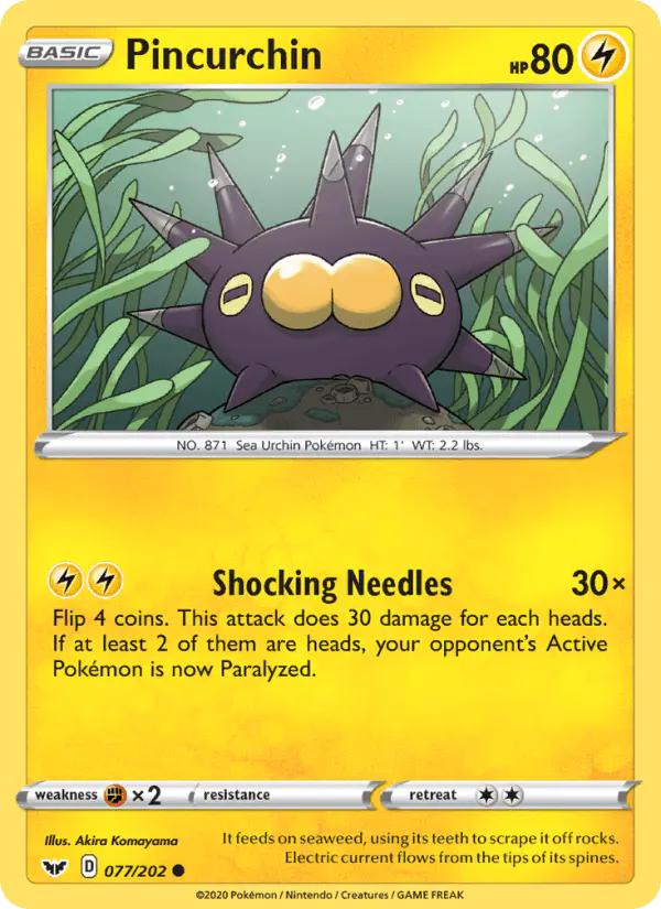 Carta Pincurchin 077/202 de Sword & Shield