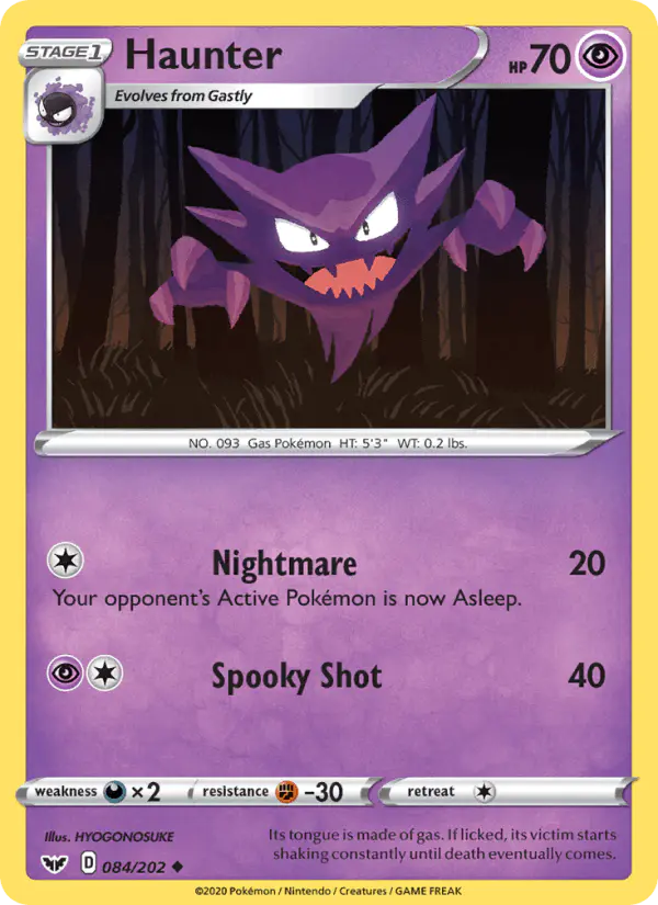 Carta Haunter 084/202 de Sword & Shield