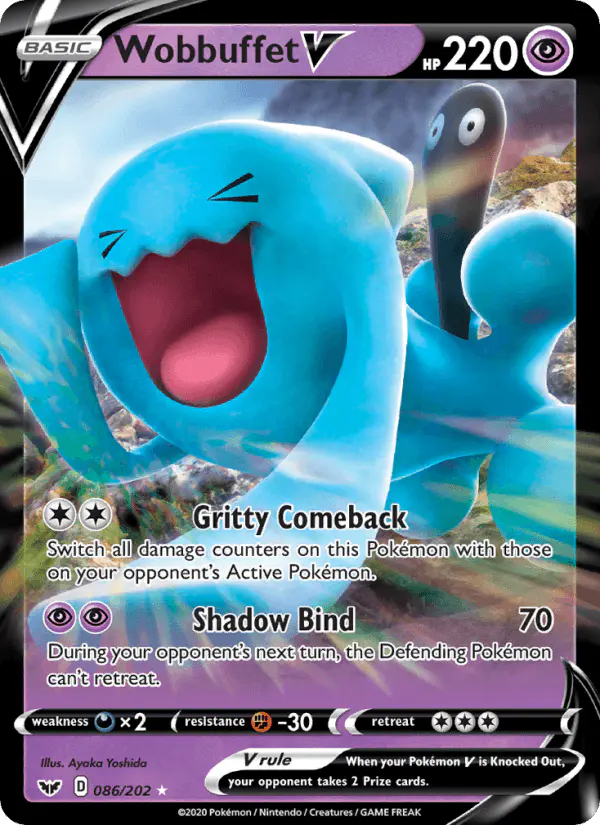 Carta Wobbuffet V 086/202 de Sword & Shield