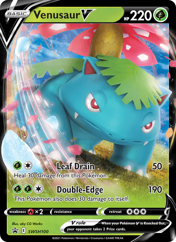Carta Venusaur V SWSH100 de SWSH Black Star Promos