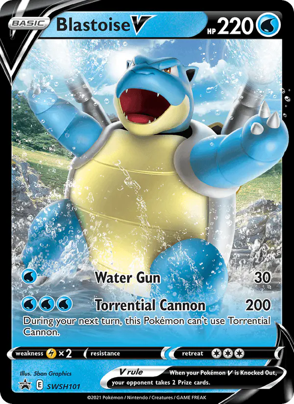 Carta Blastoise V SWSH101 de SWSH Black Star Promos