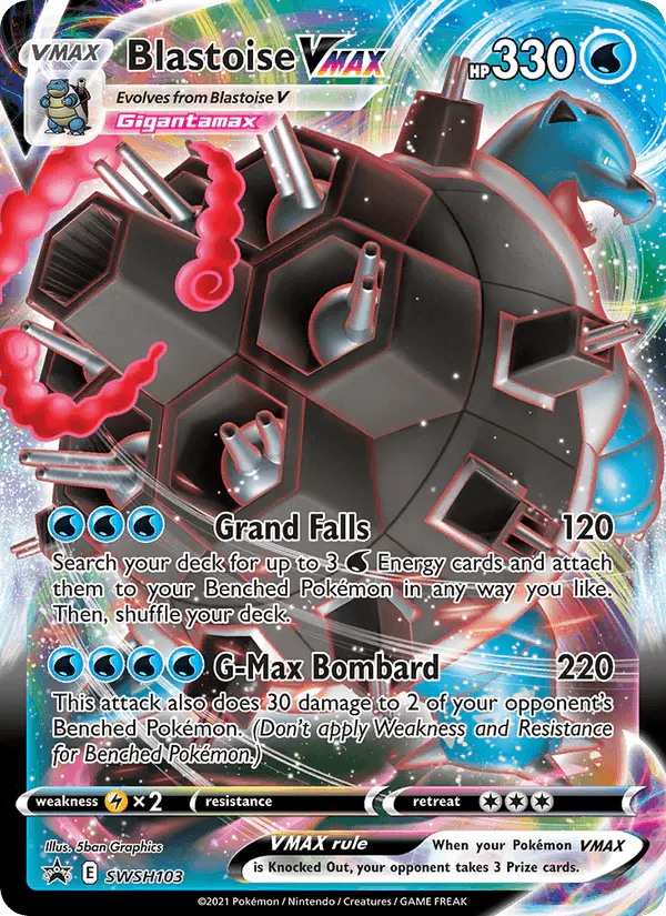 Carta Blastoise VMAX SWSH103 de SWSH Black Star Promos