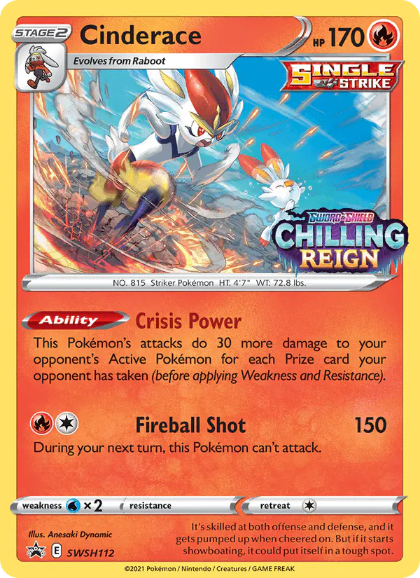 Carta Cinderace SWSH112 de SWSH Black Star Promos