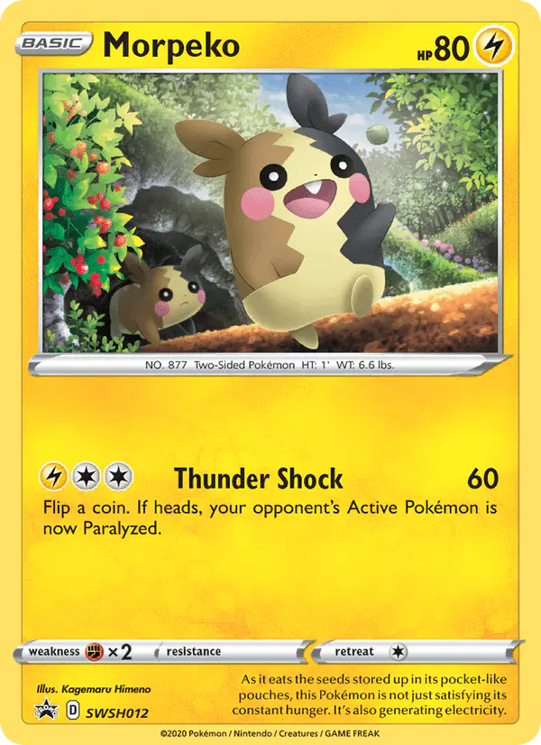 Carta Morpeko SWSH012 de SWSH Black Star Promos