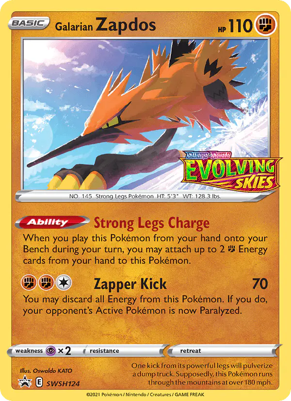 Carta Galarian Zapdos SWSH124 de SWSH Black Star Promos
