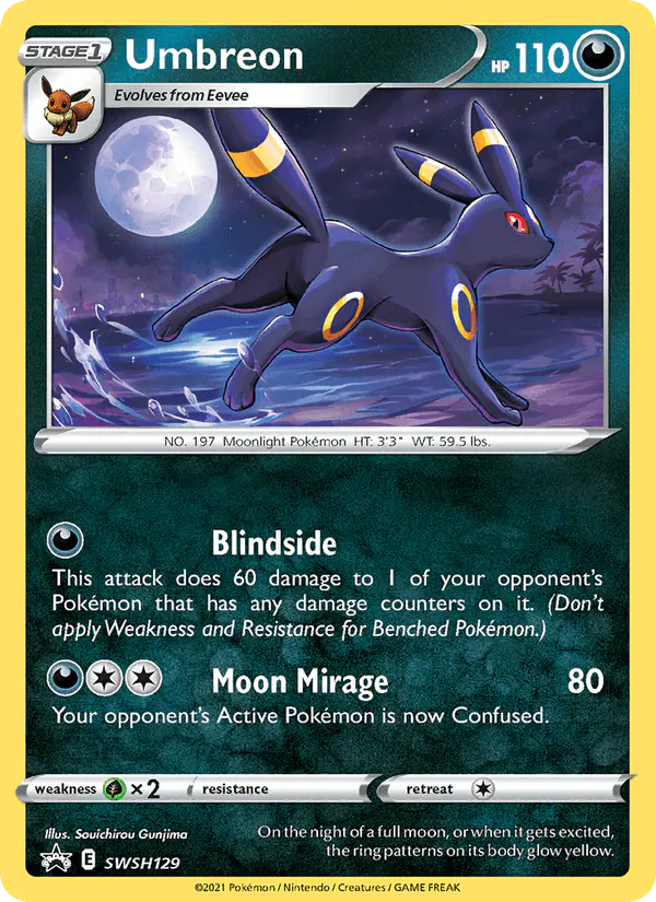 Carta Umbreon SWSH129 de SWSH Black Star Promos