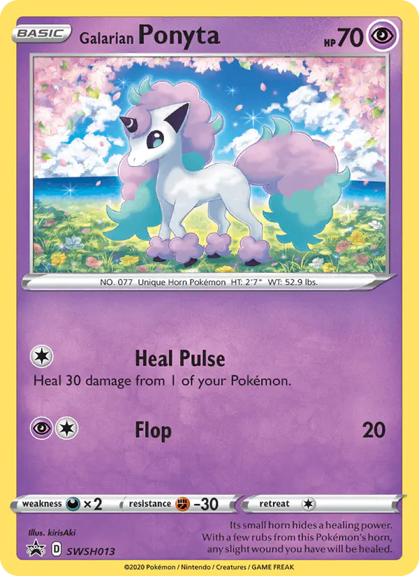 Carta Galarian Ponyta SWSH013 de SWSH Black Star Promos